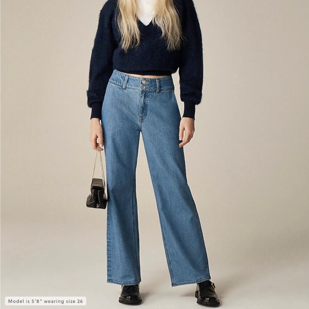 J.Crew Slim-wide jean with stacked buttons 27